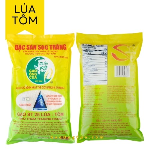 Gạo ST25 (Ông Cua) Lúa Tôm Chính Hãng - Túi 5 kg
