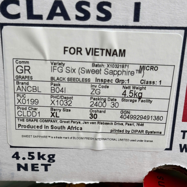 NGÓN TAY NAM PHI - 1 THÙNG ~ 4.5kg