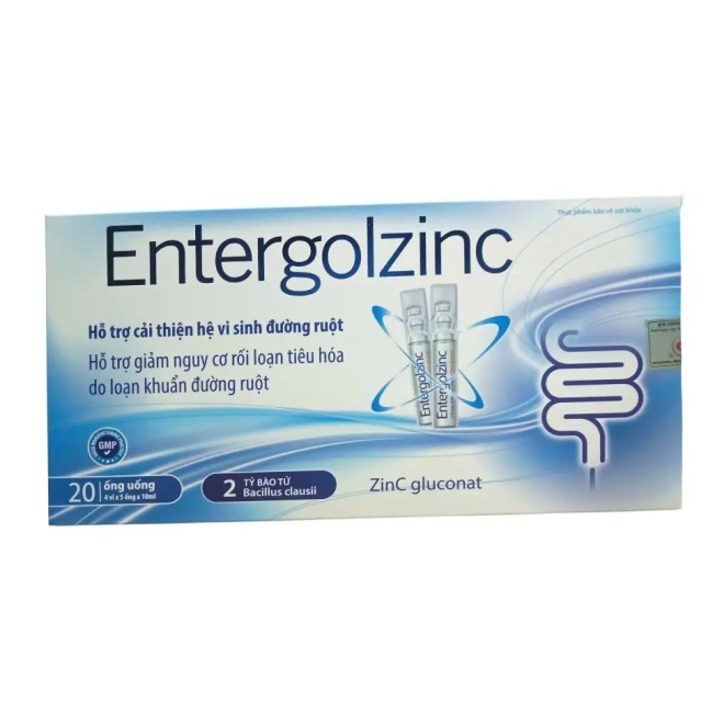 Entergolzinc hỗ trợ cải thiện hệ vi sinh đường ruột hộp 20 ống x 10ml Tradiphar