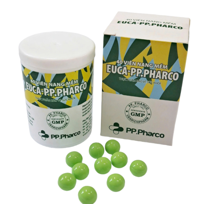 Euca-PP.Pharco hỗ trợ giảm ho đau họng lọ 40 viên nang Phong Phú