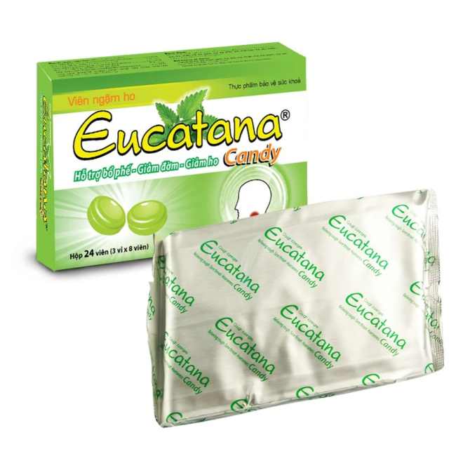 Eucatana Candy ngậm ho hộp 3 vỉ x 8 viên Tanaphar